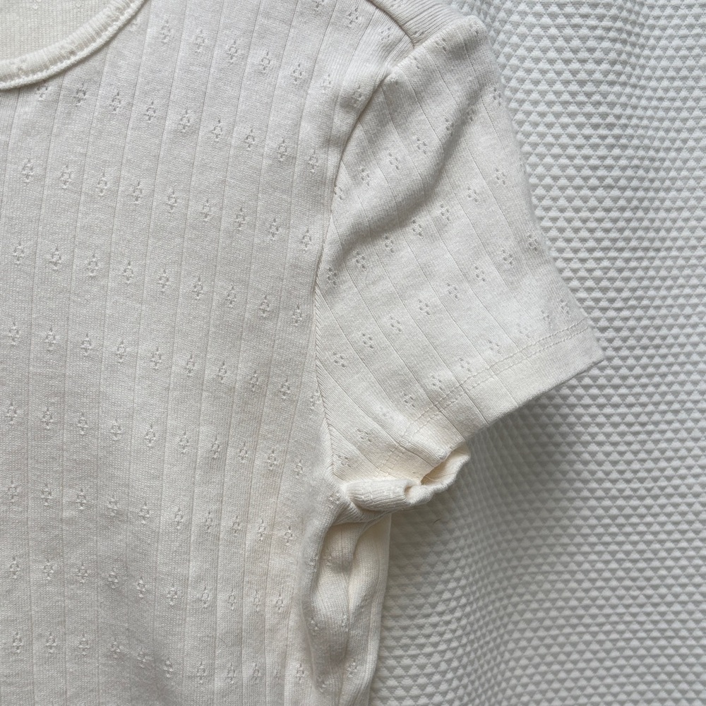 Ultra Flirt Ivory Textured Blouse - Picture 3 of 4